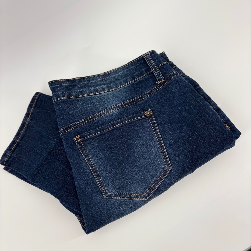 New Directions Curvy Skinny Jeansโ 20W Dark Wash Blue Front Seam Ankle Denim